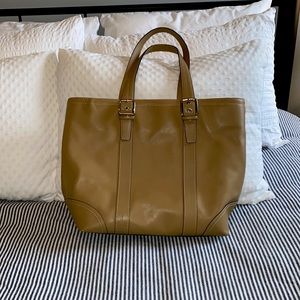 Coach Leather Hampton Tote Shopper Handbag Camel Tan